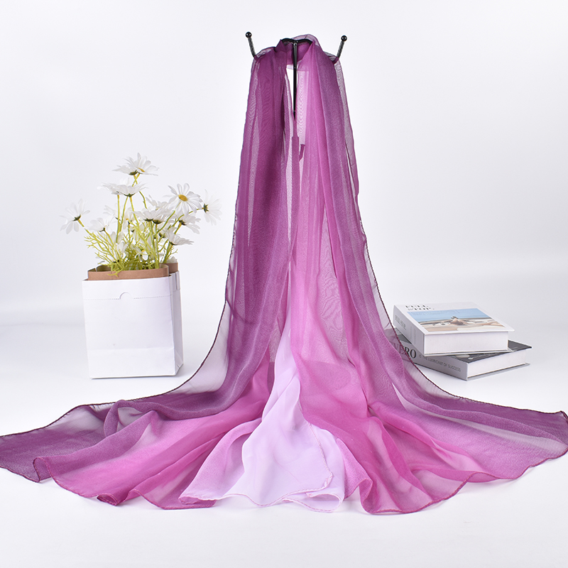Face Scarf Mask - 2023 Lente/Zomer Nieuwe Driekleurige Gradiënt Zijden