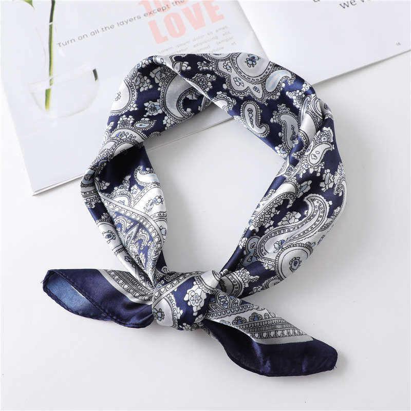 Face Scarf Mask - 60Cm Luxe Vierkante Zijden Sjaal Voor