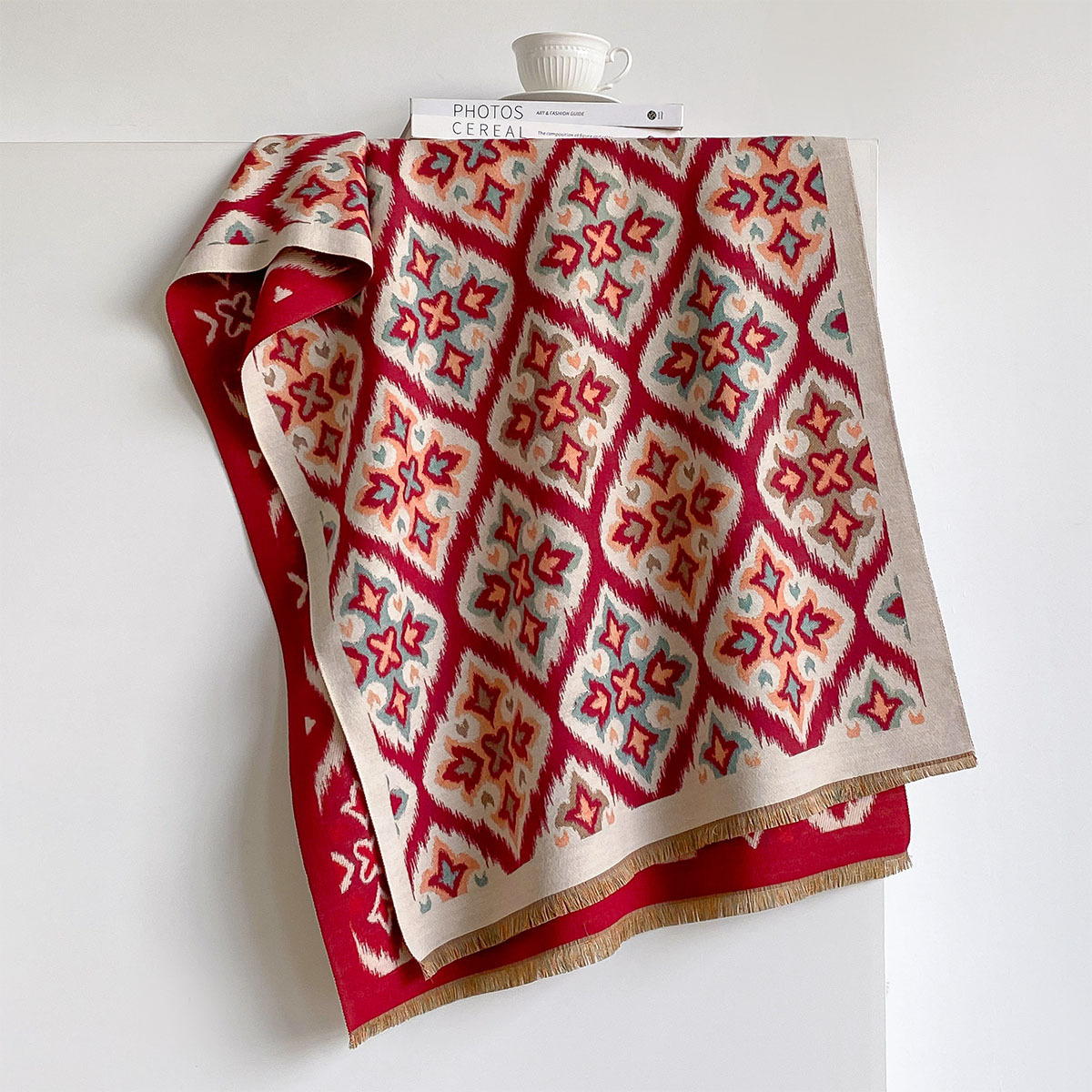 Dames Reversibele Imitatie Kas - Woven Scarf Blanket recensie en prijs