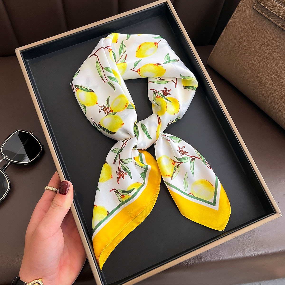 2025 Nieuwe Gele Citroen Print - Face Scarf Mask recensie en prijs