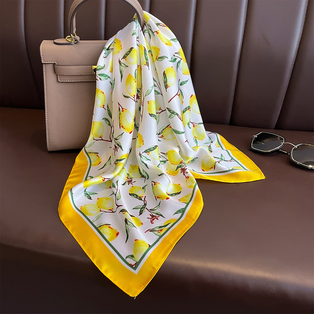 2025 Nieuwe Gele Citroen Print - Face Scarf Mask recensie en prijs