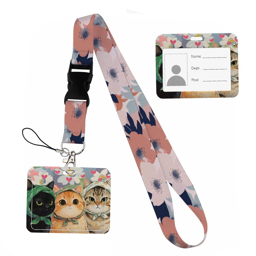 Kleine dieren in bloemen Print - Lanyard Badge Holder recensie en prijs